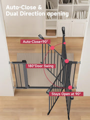 PLZOIT walk-through gate shows auto-close feature for safer transitions.