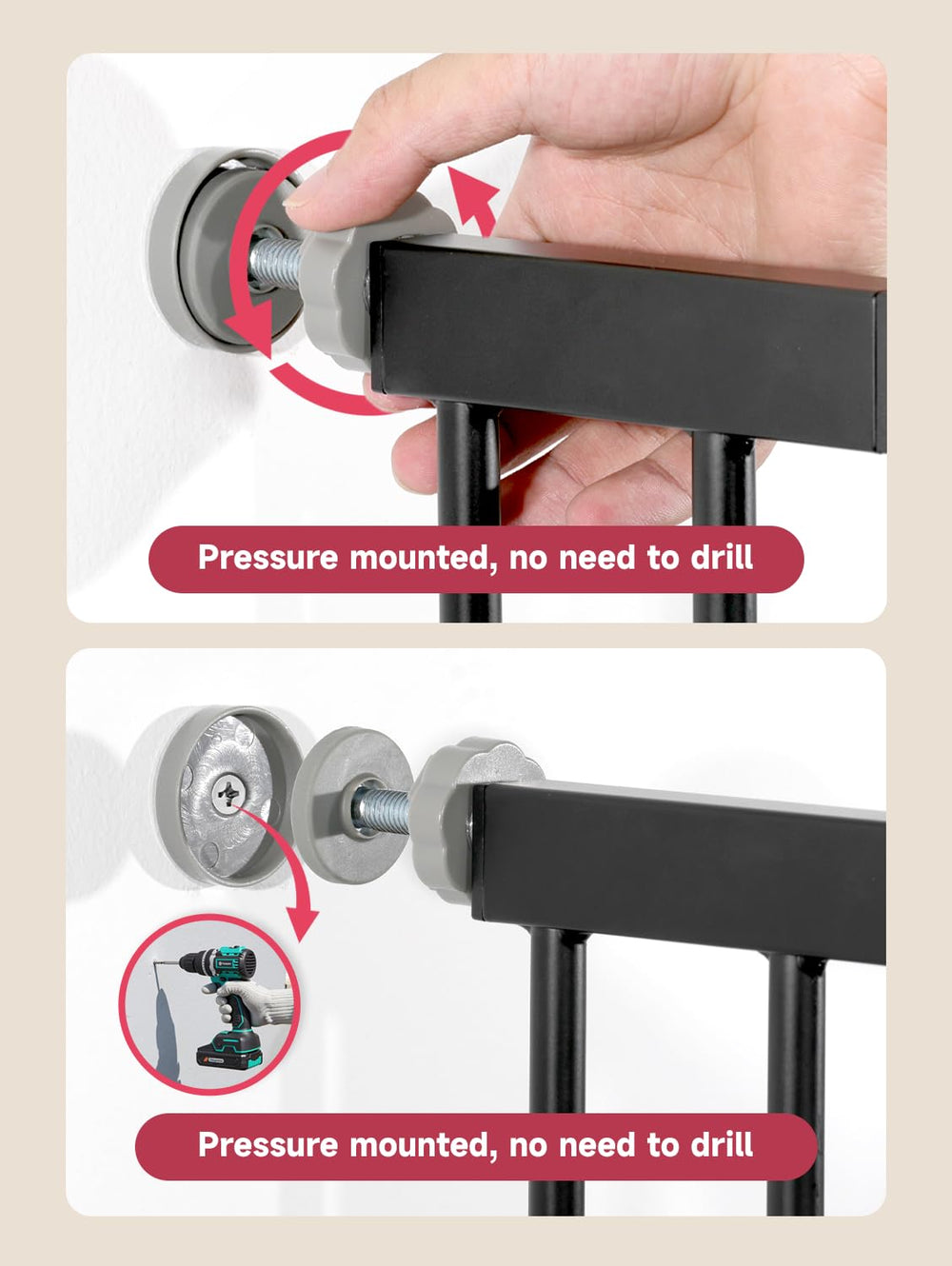 PLZOIT wall protectors included for wall safety.