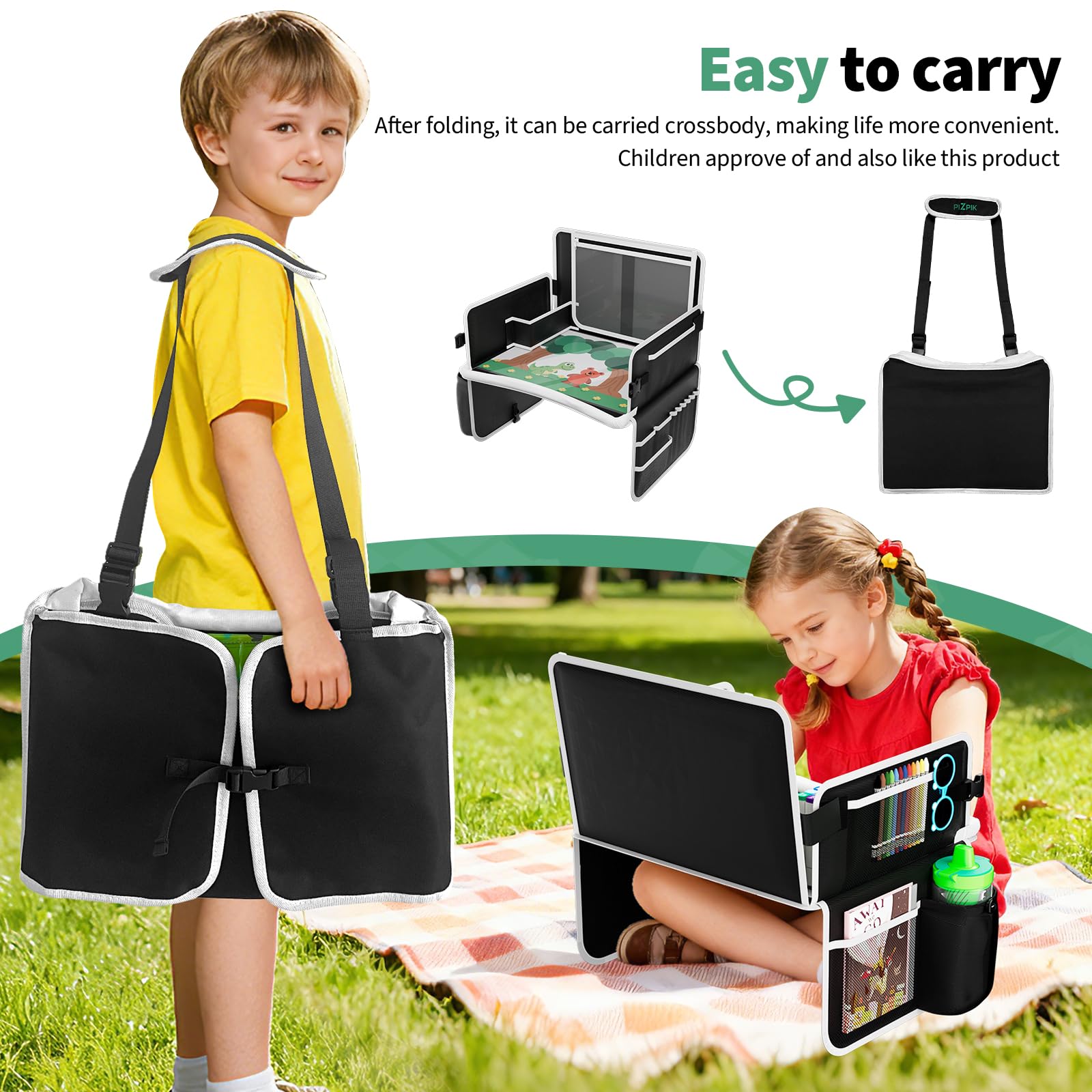 Plzpik travel tray erasable board works with markers and duster.
