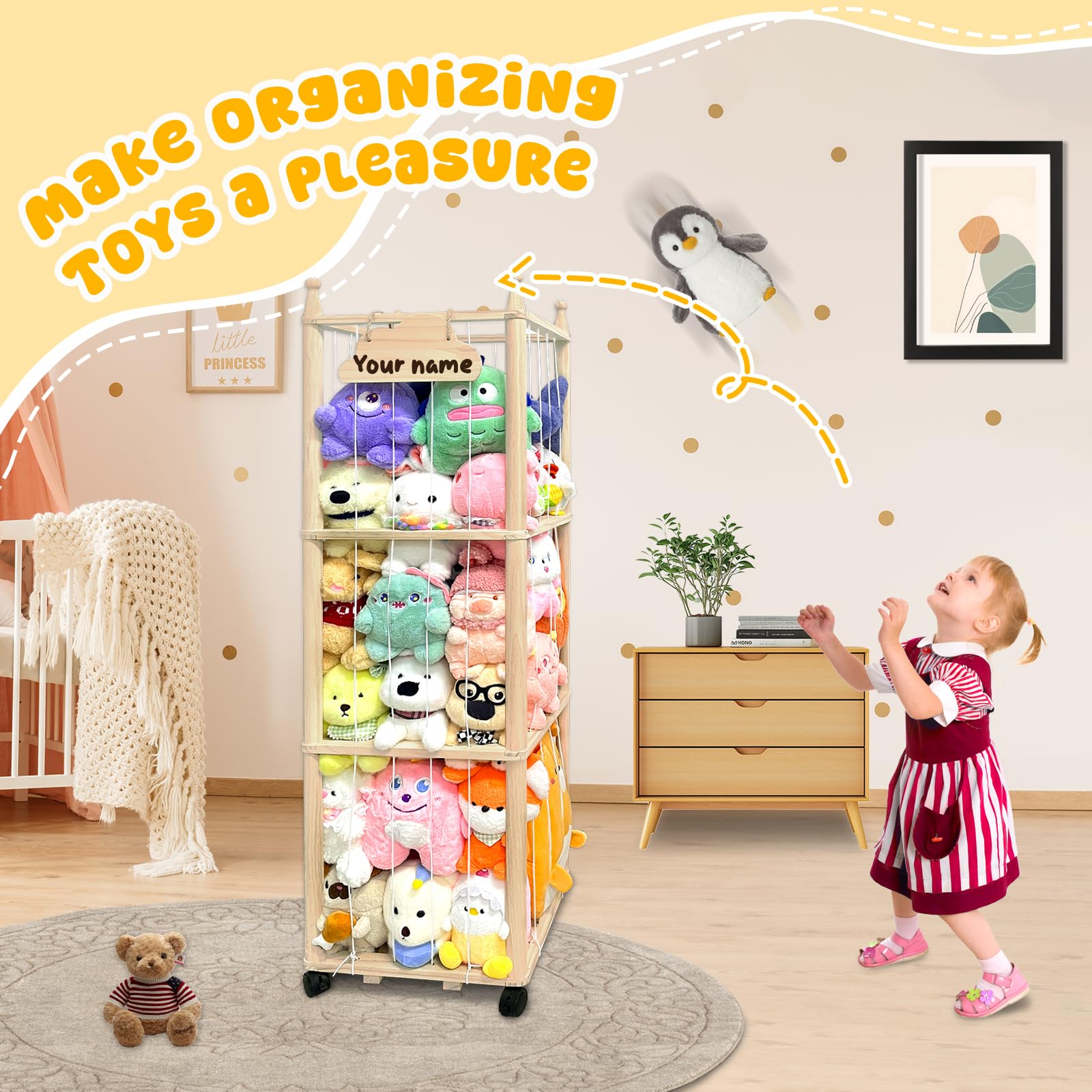 Pmbqifay mobile storage suits nurseries, playrooms, and bedrooms.