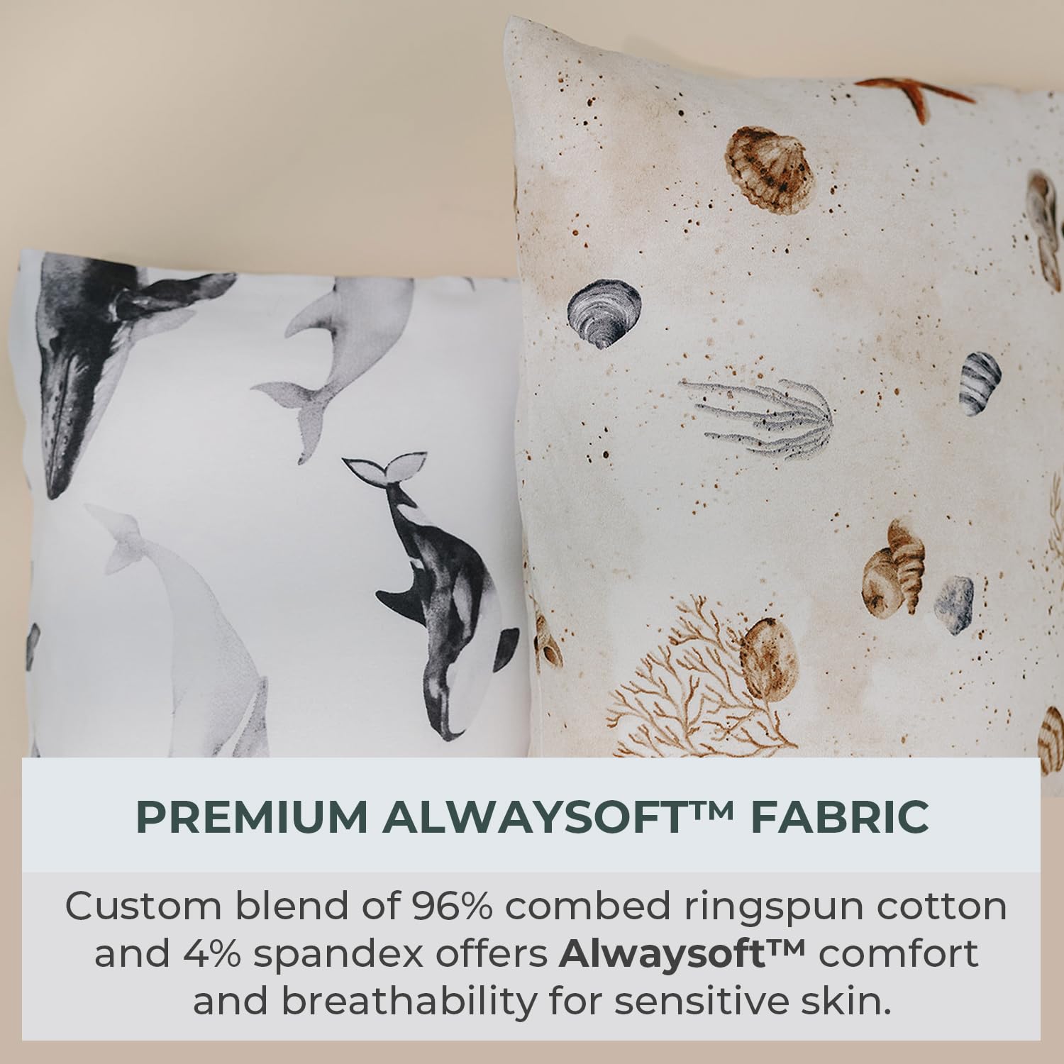 Pobi Baby two-pack seaside pillowcase with easy envelope closure for quick changes.