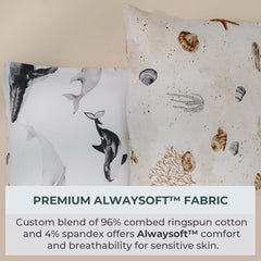 Pobi Baby two-pack seaside pillowcase with easy envelope closure for quick changes.