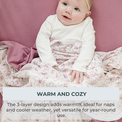Pobibaby Blossom blanket during nap time emphasizes warmth and coziness.