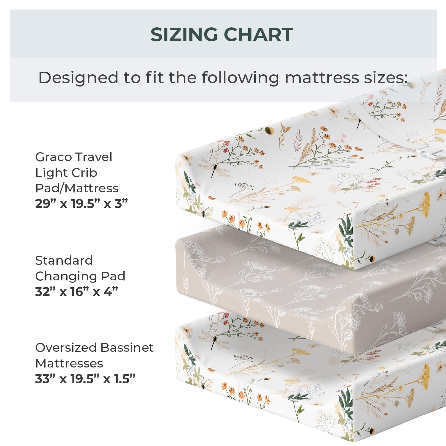Pobibaby changing pad cover with elastic wrap and safety slits