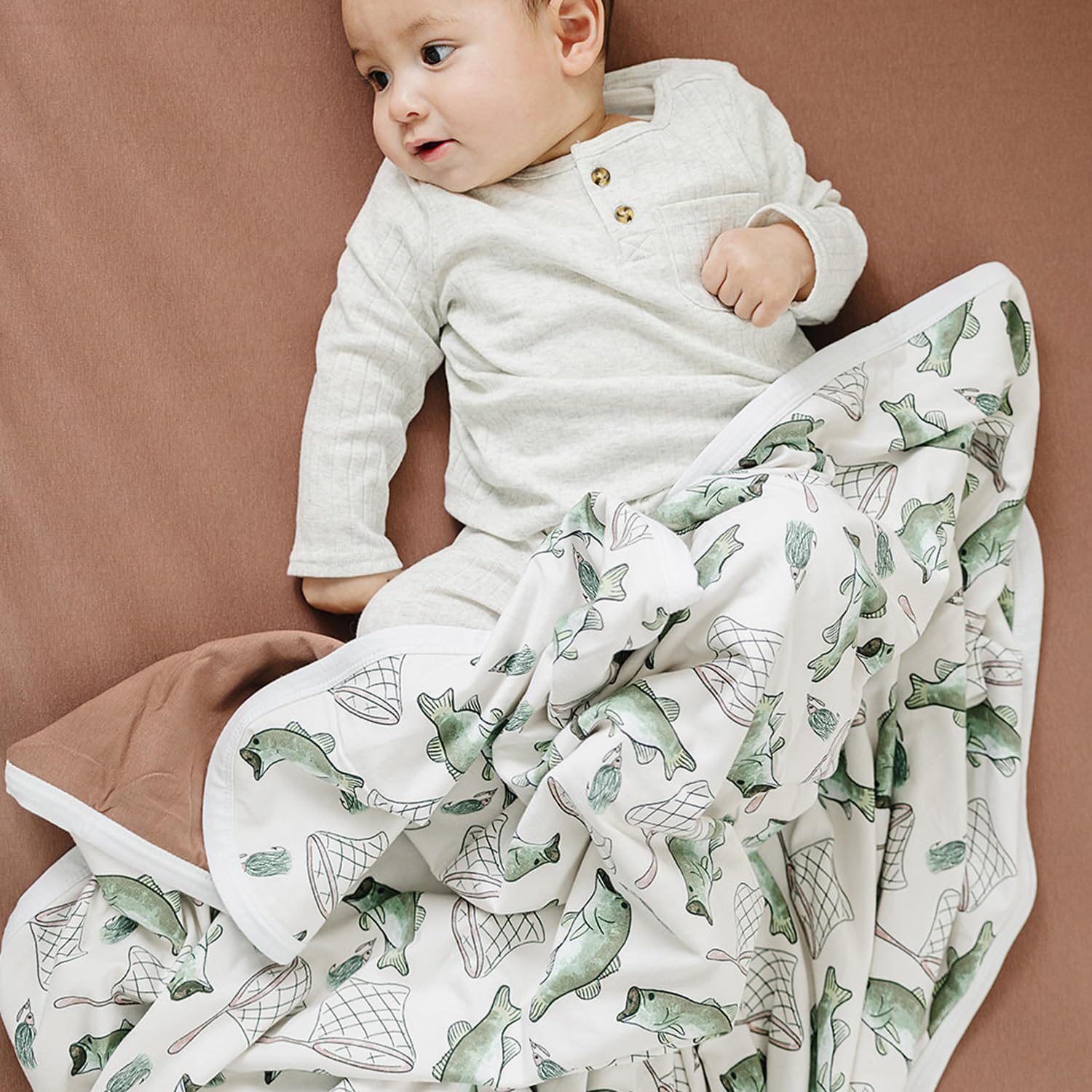Pobibaby Gone Fishing blanket gift-ready nursery essential.