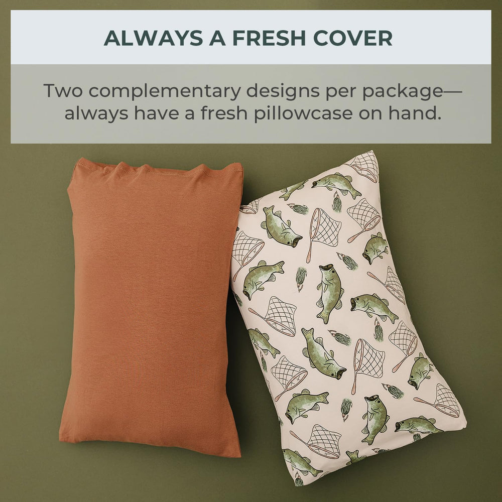 Pobibaby 2-pack pillowcase pair shown in vibrant, fade-resistant colors.