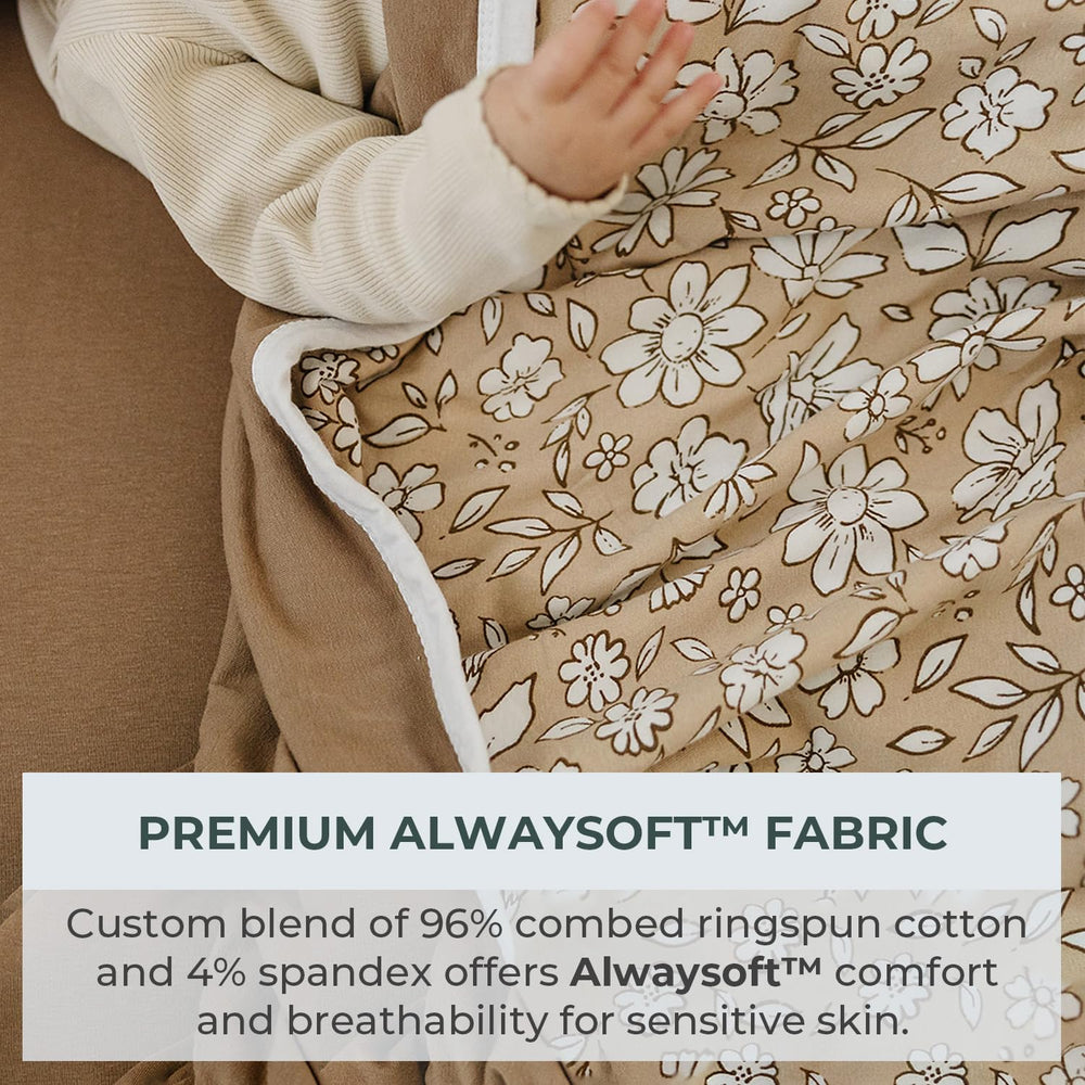 Pobibaby Meadow blanket on baby, soft warmth for nap time