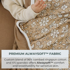 Pobibaby Meadow blanket on baby, soft warmth for nap time