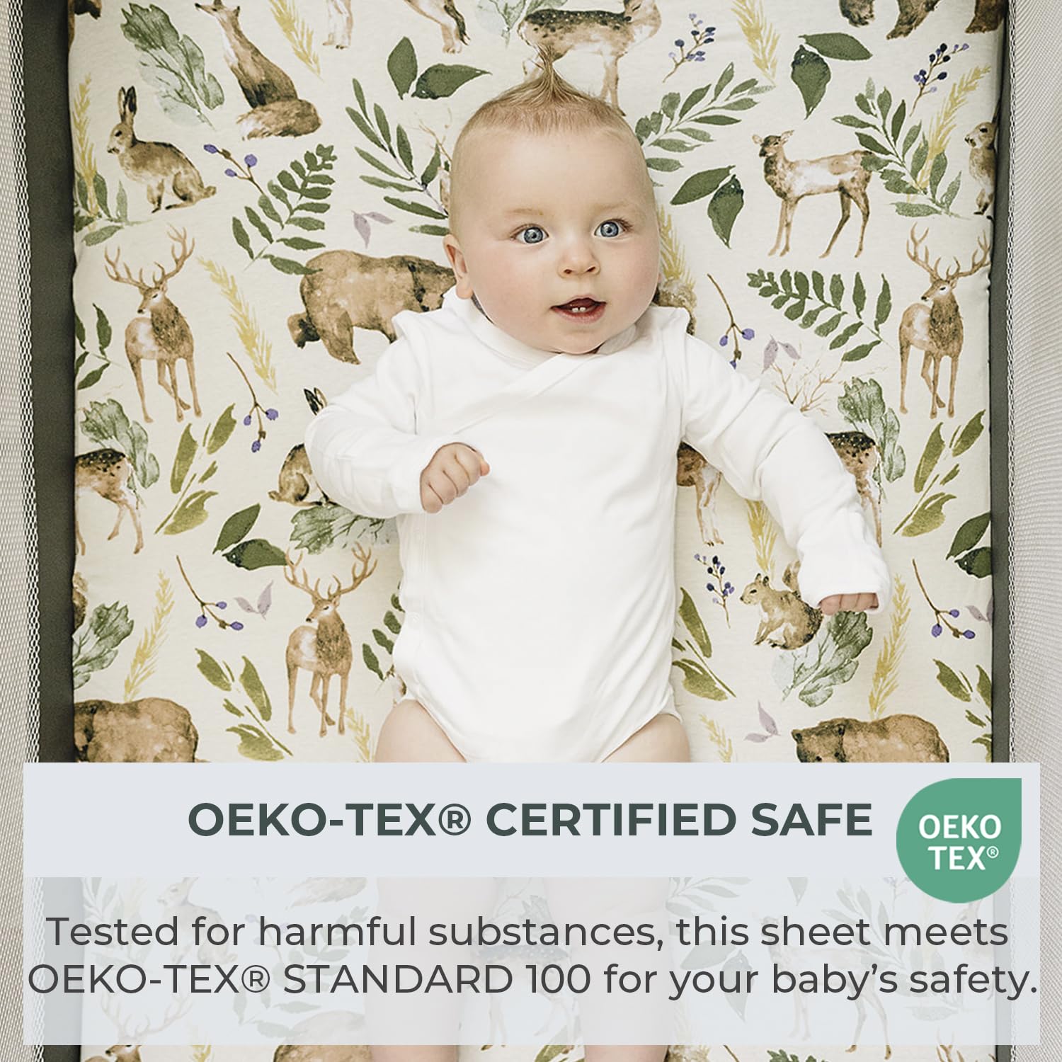 Pobibaby mini crib sheets compatible with standard playards.