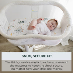 Mom-designed Pobibaby bassinet sheet highlighting ease of use