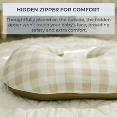 Pobibaby nursing pillow cover features hidden zipper for safe, easy maintenance