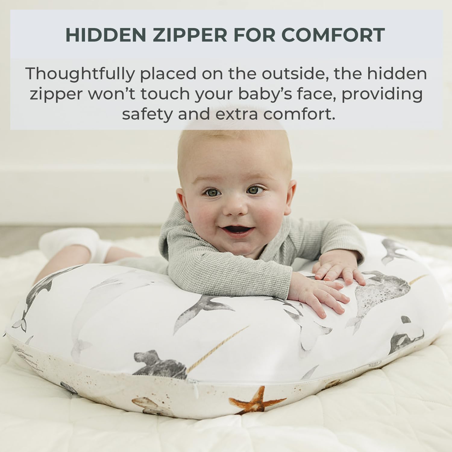 Pobibaby Seaside cover with hidden zipper for safe feeding moments
