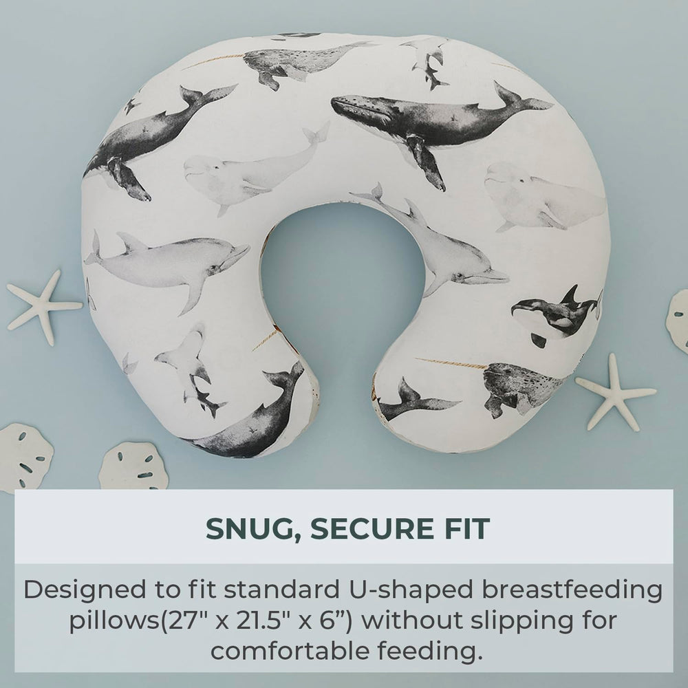 Pobibaby Seaside cover on U-shaped pillow delivering snug fit