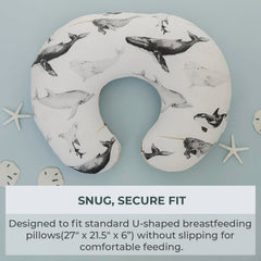 Pobibaby Seaside cover on U-shaped pillow delivering snug fit