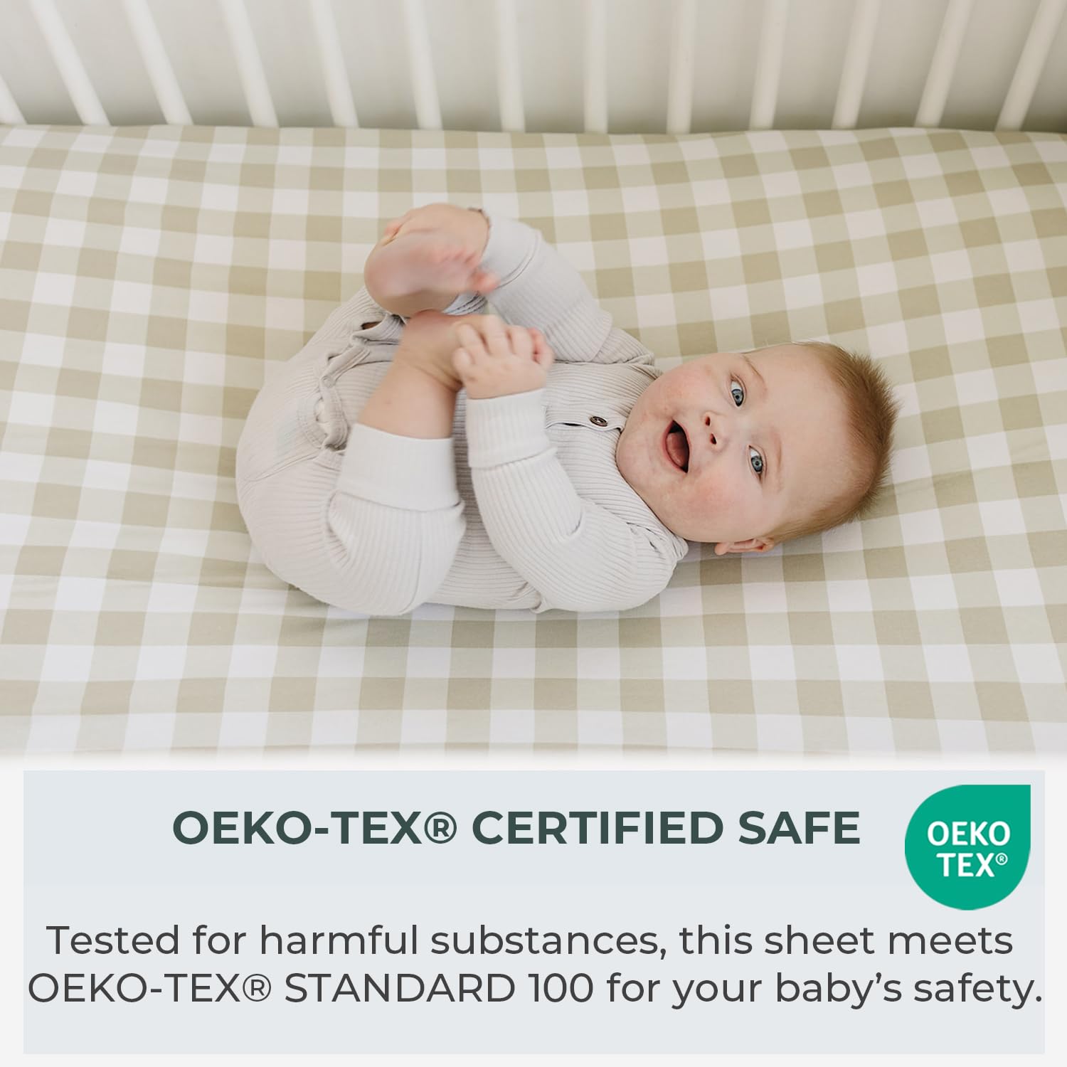 Pobibaby OEKO-TEX certified label close-up.
