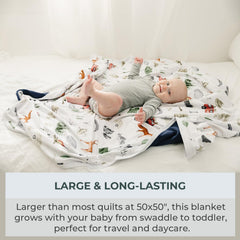 Pobibaby blanket with baby snuggling for warmth and comfort