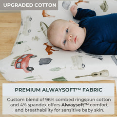 Pobibaby ultra-soft cotton blend cover close-up, showing gentle texture ideal for baby's skin
