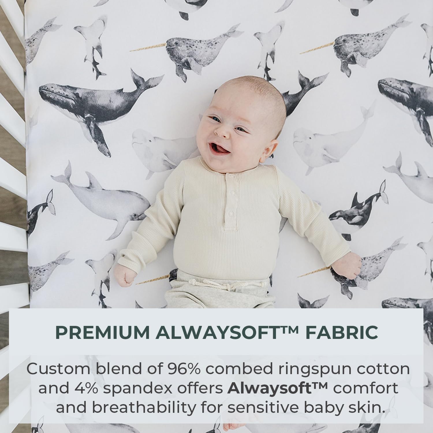 Pobibaby soft jersey knit fabric close-up shows breathable, gentle touch.