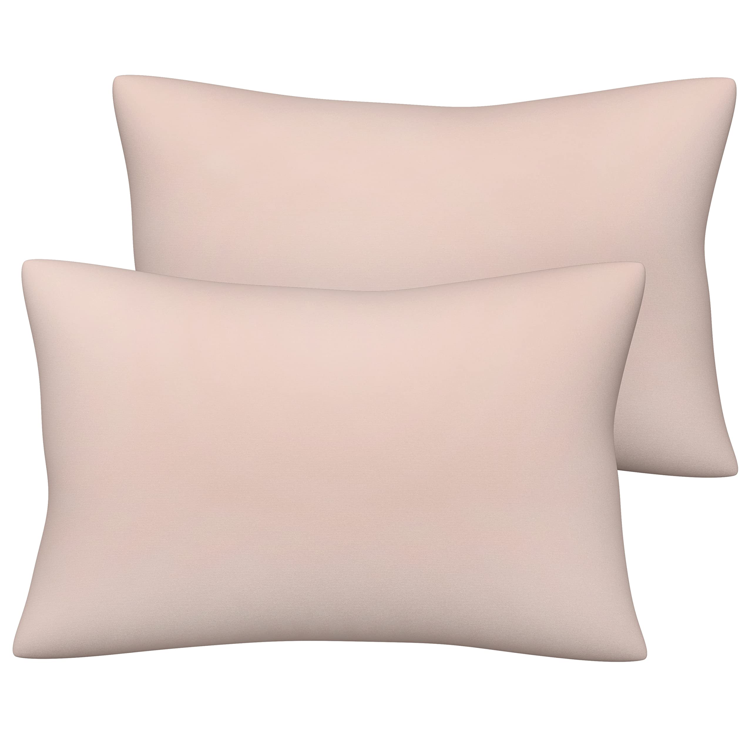 Pobibaby soft jersey-knit pillowcase in pink beige, gentle for toddlers