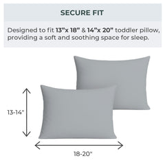Pobibaby pillowcase fits standard 12x16 toddler pillows for crib or travel.
