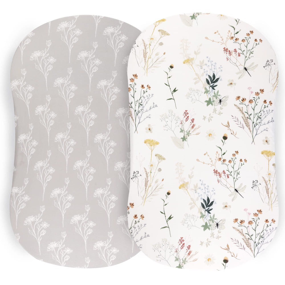 Pobibaby wildflower bassinet sheets two-pack for quick swaps