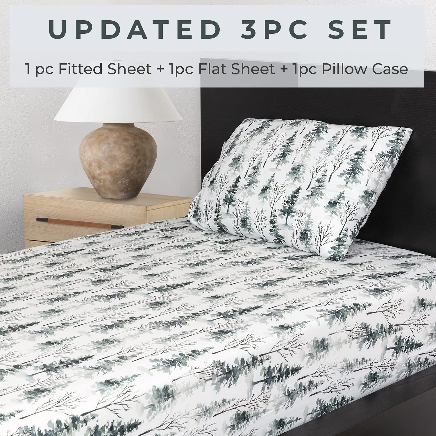 Pobibaby woods pillowcase complements bedding while keeping fibers smooth.