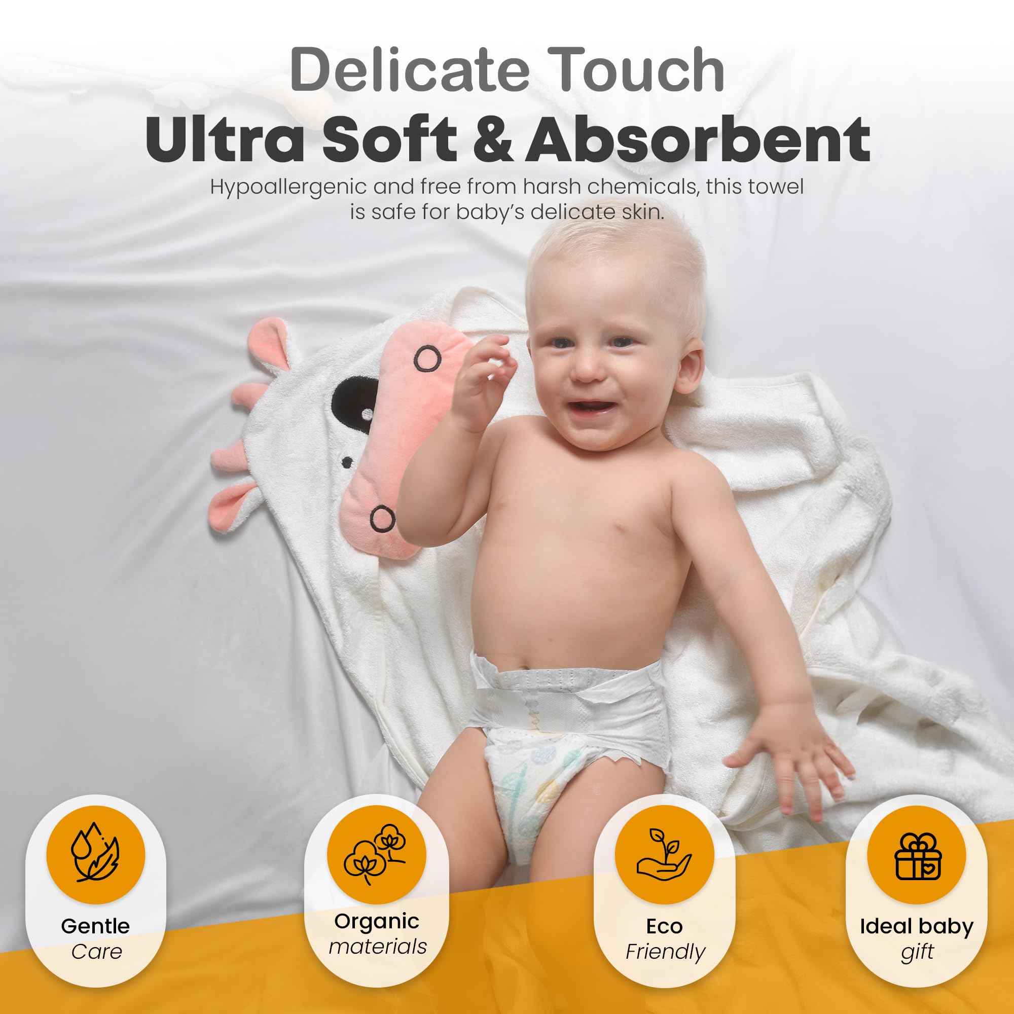 POCASOPA absorbent towel demonstrates quick drying after bath