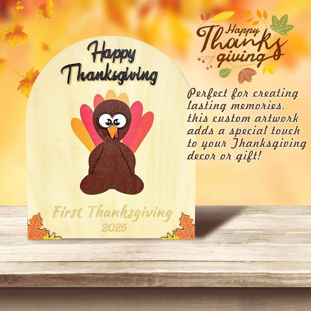 Poceton baby-first-thankful-turkey-craft presents a keepsake from baby's first Thanksgiving.