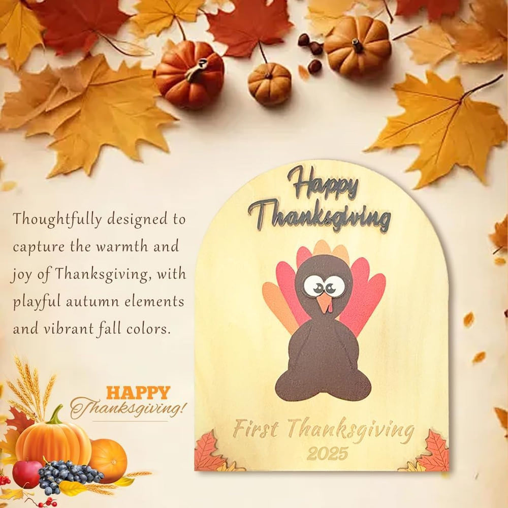 Poceton durable wooden Thanksgiving sign withstands years of family crafting and display.