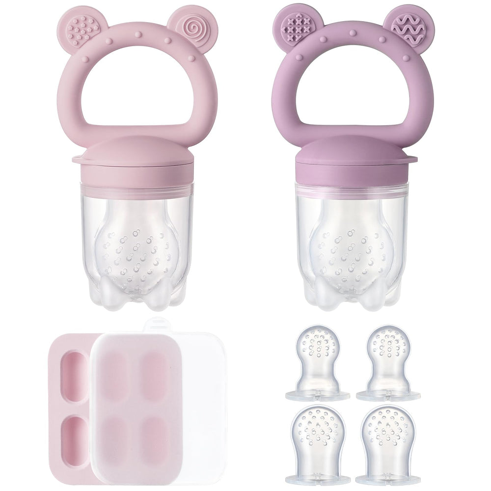 Poikshark 2-pack silicone baby feeders for safe self-feeding.