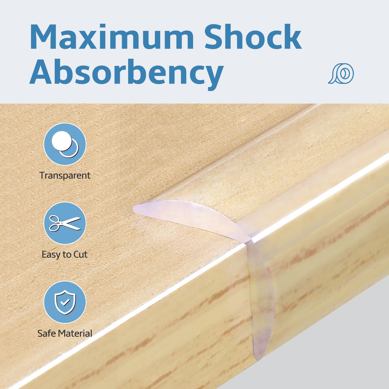 POIKSHARK 8 Corner Guards provide discreet protection for tables and shelves.