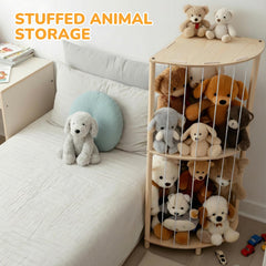 POIKSHARK arc-shaped toy organizer highlights compact design for small rooms