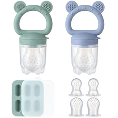 POIKSHARK baby fruit feeder 2-pack close up for safe self feeding with soft fruit