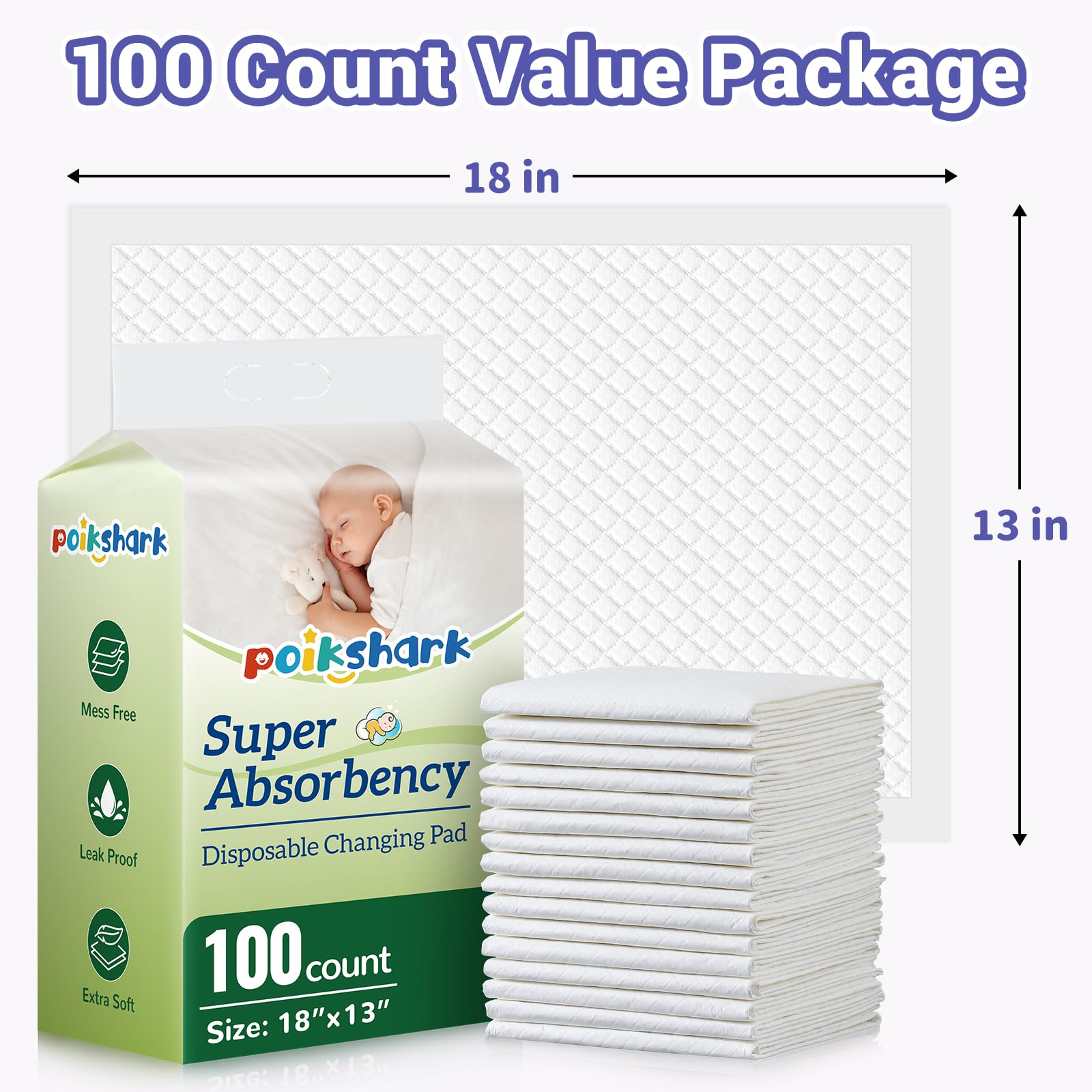 Poikshark convenient daily-use pad simplifies cleanup during care.