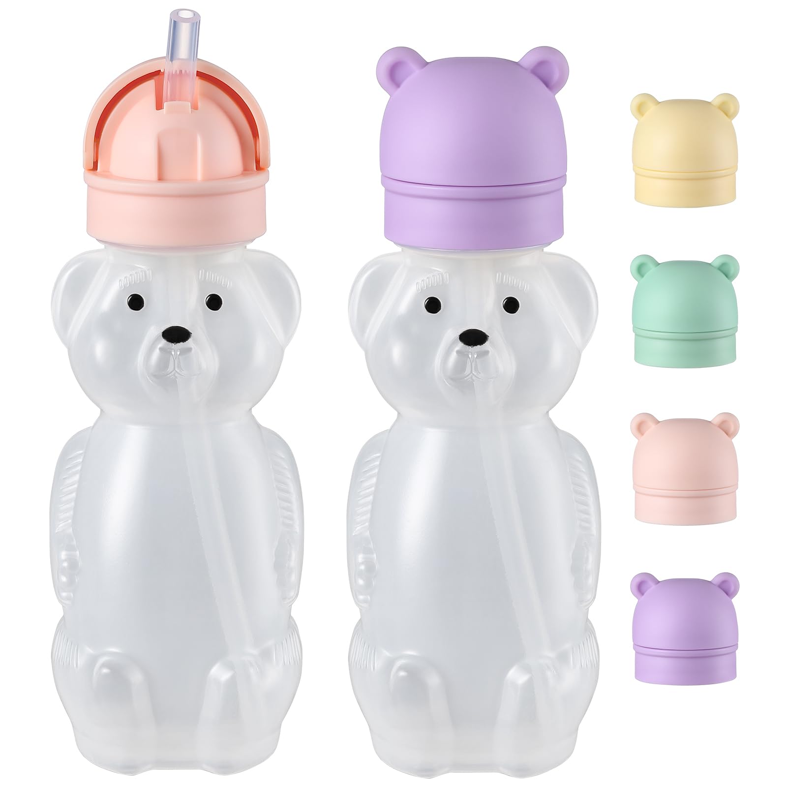 POIKSHARK honey bear cups offer spill-proof 8 oz capacity with a secure, lockable lid.