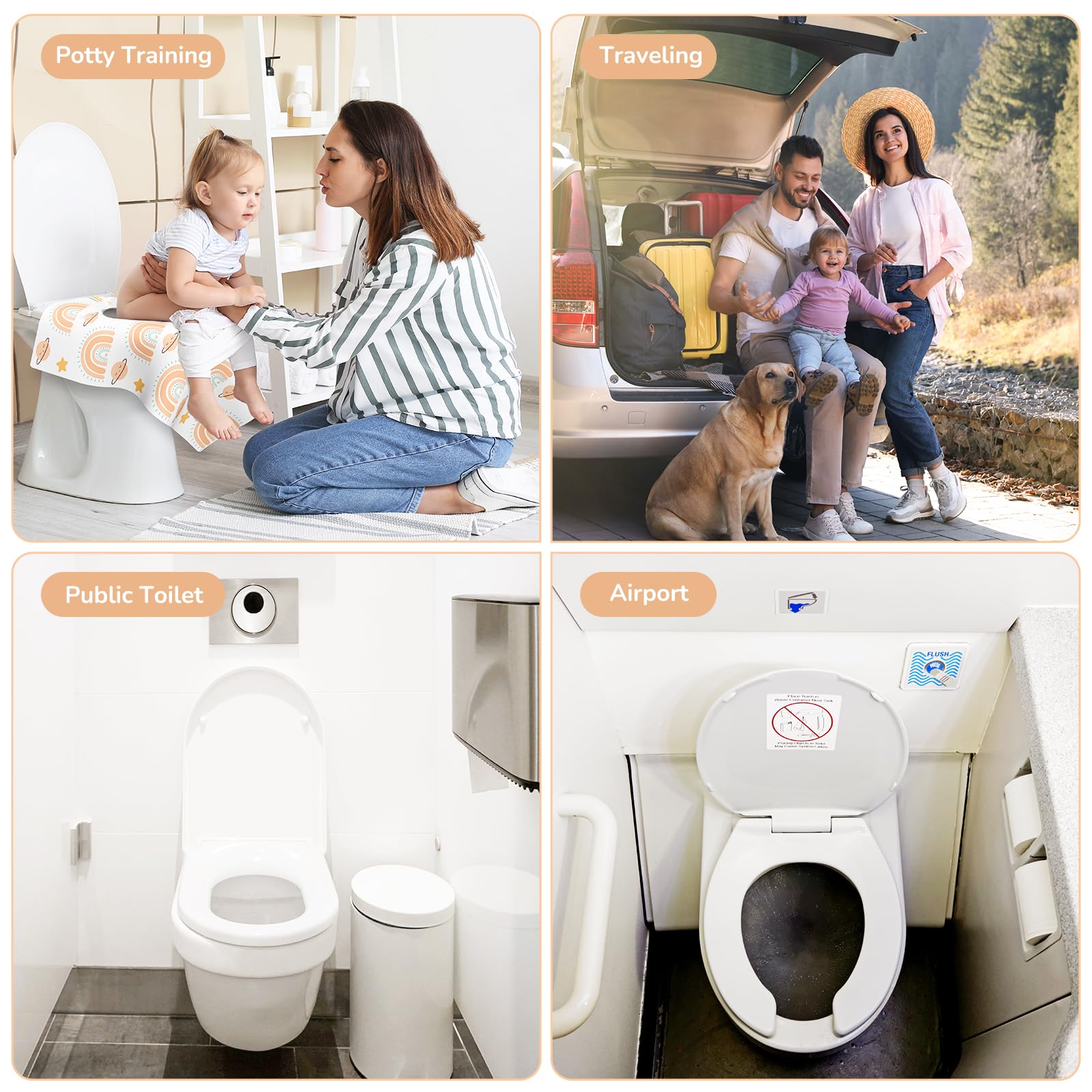 Large size fits kids and adults for versatile bathroom protection.