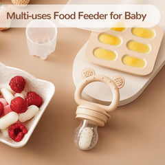 POIKSHARK silicone teether handles with feeder function for teething relief