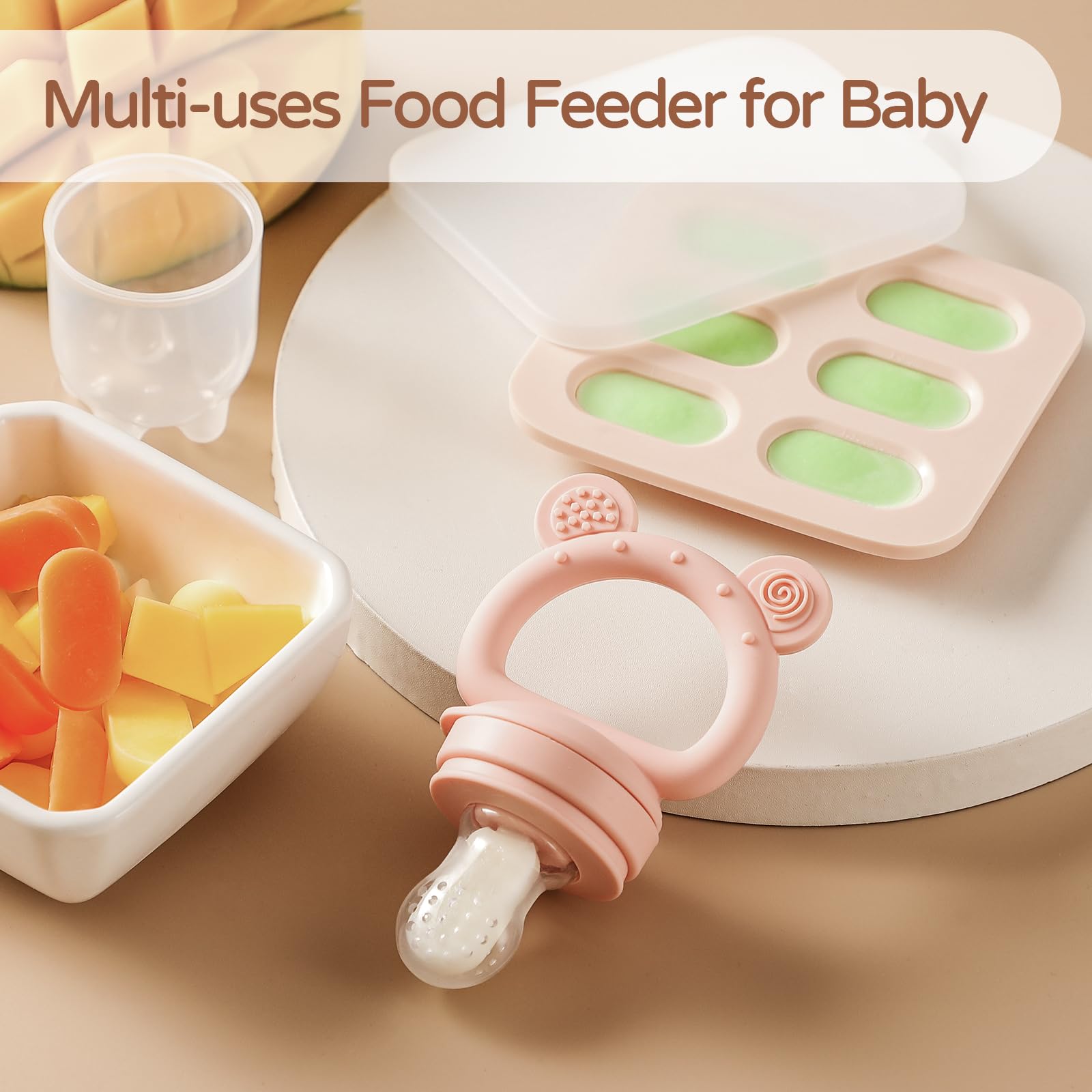 POIKSHARK silicone teether set with six sizes eases teething discomfort.