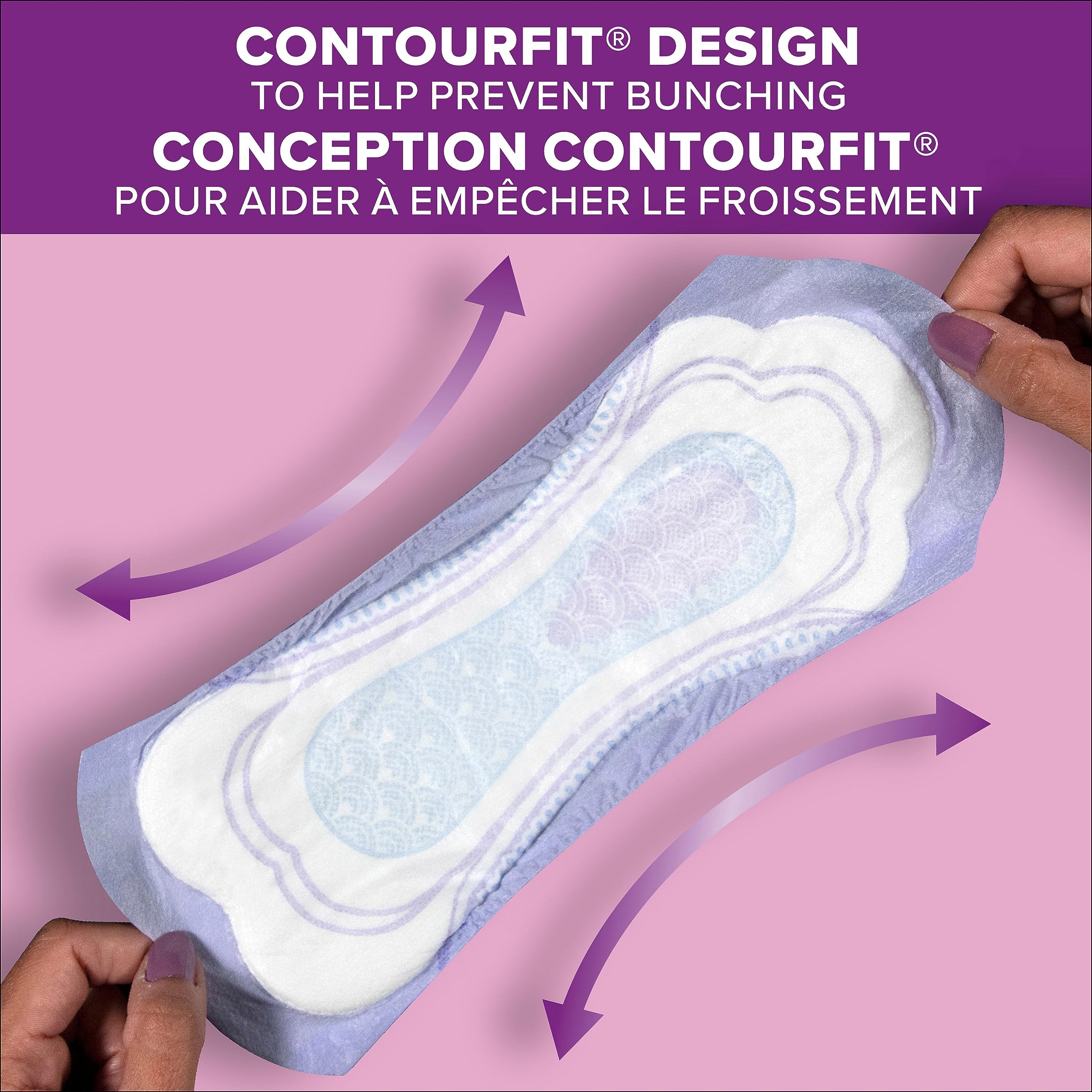 Poise Dry-Touch layer adds comforting softness.