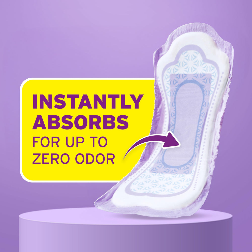 Poise incontinence pad absorption demonstrates quick dryness and protection.