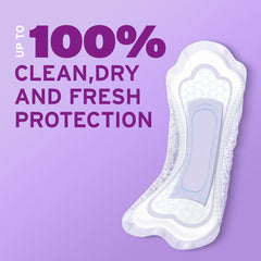 Poise breathable materials pad keeps skin cool and comfortable all day.