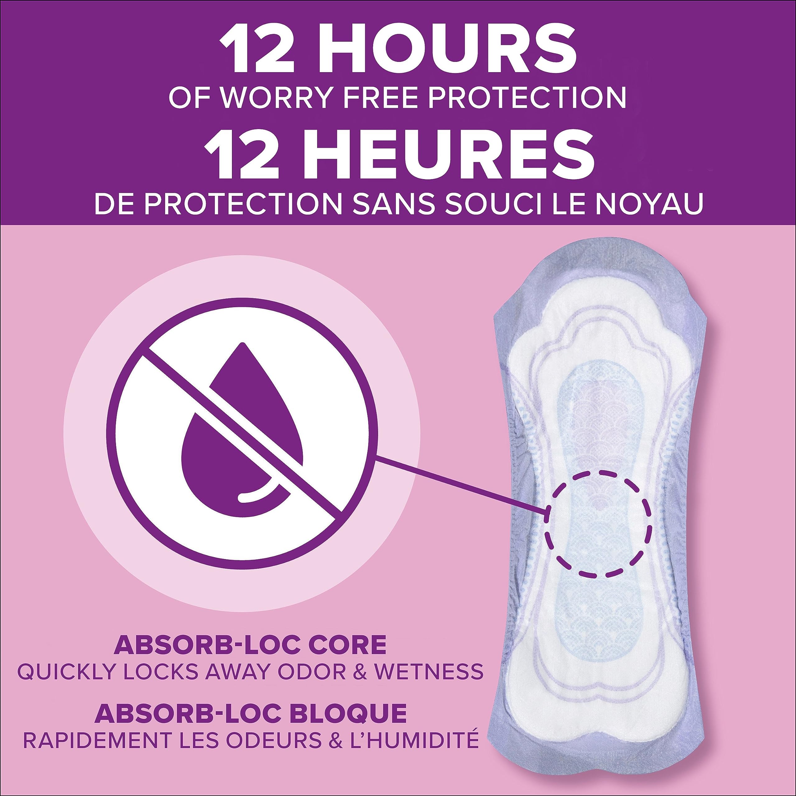 Poise regular-length pad measures 12.4 inches for secure fit.