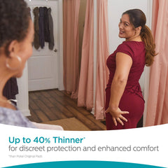Thin-Flex technology lets Poise pads move with your body