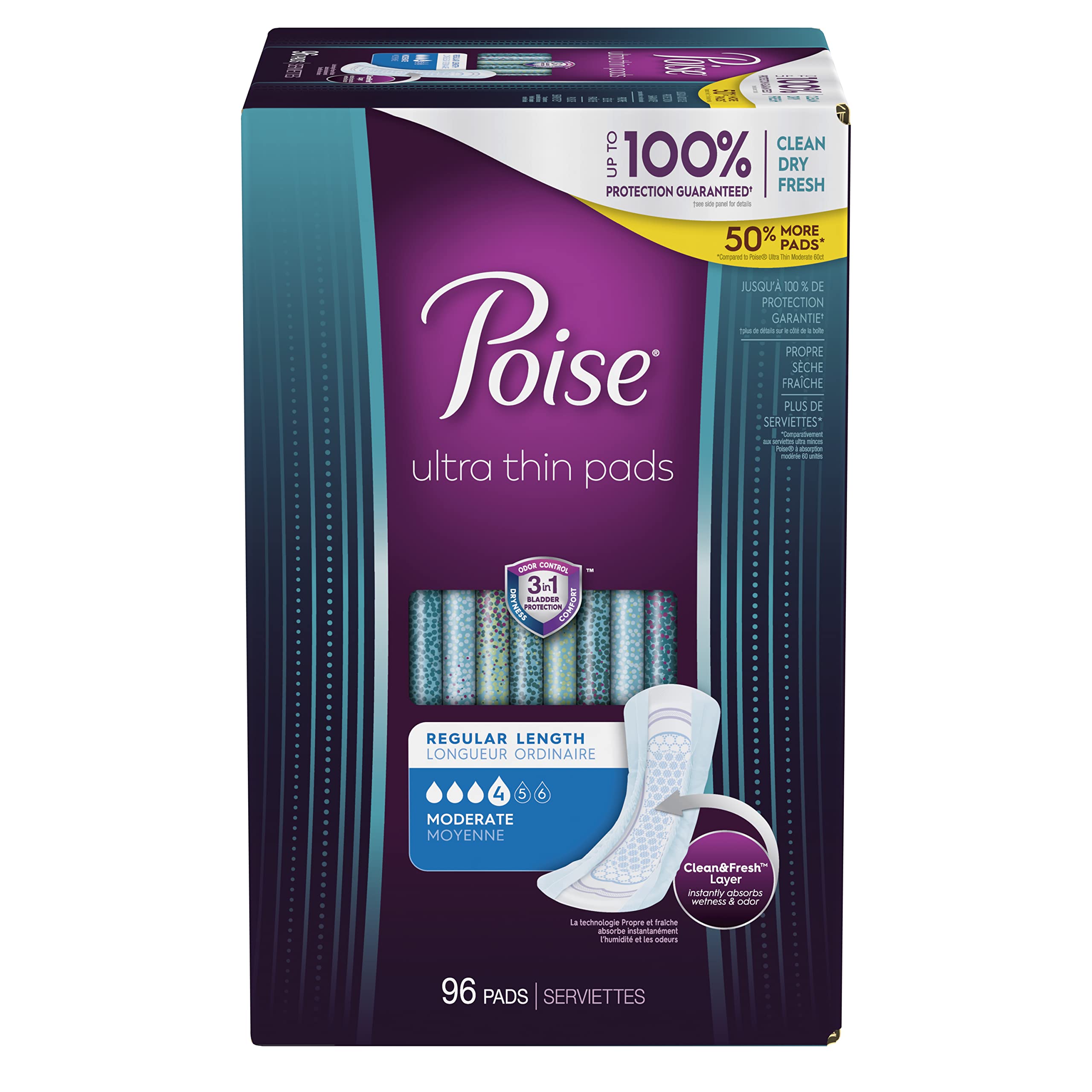 Poise Ultra Thin Postpartum Pad underwear-fit demonstrates secure placement.