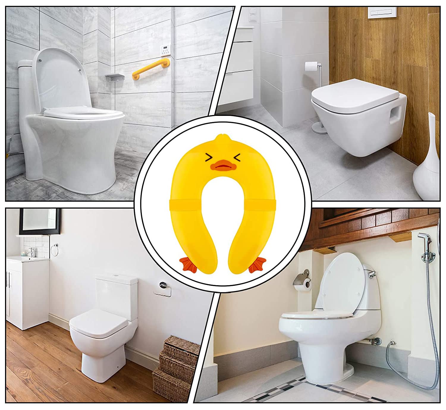 Pokanic universal fit adapts to most toilet shapes for families.