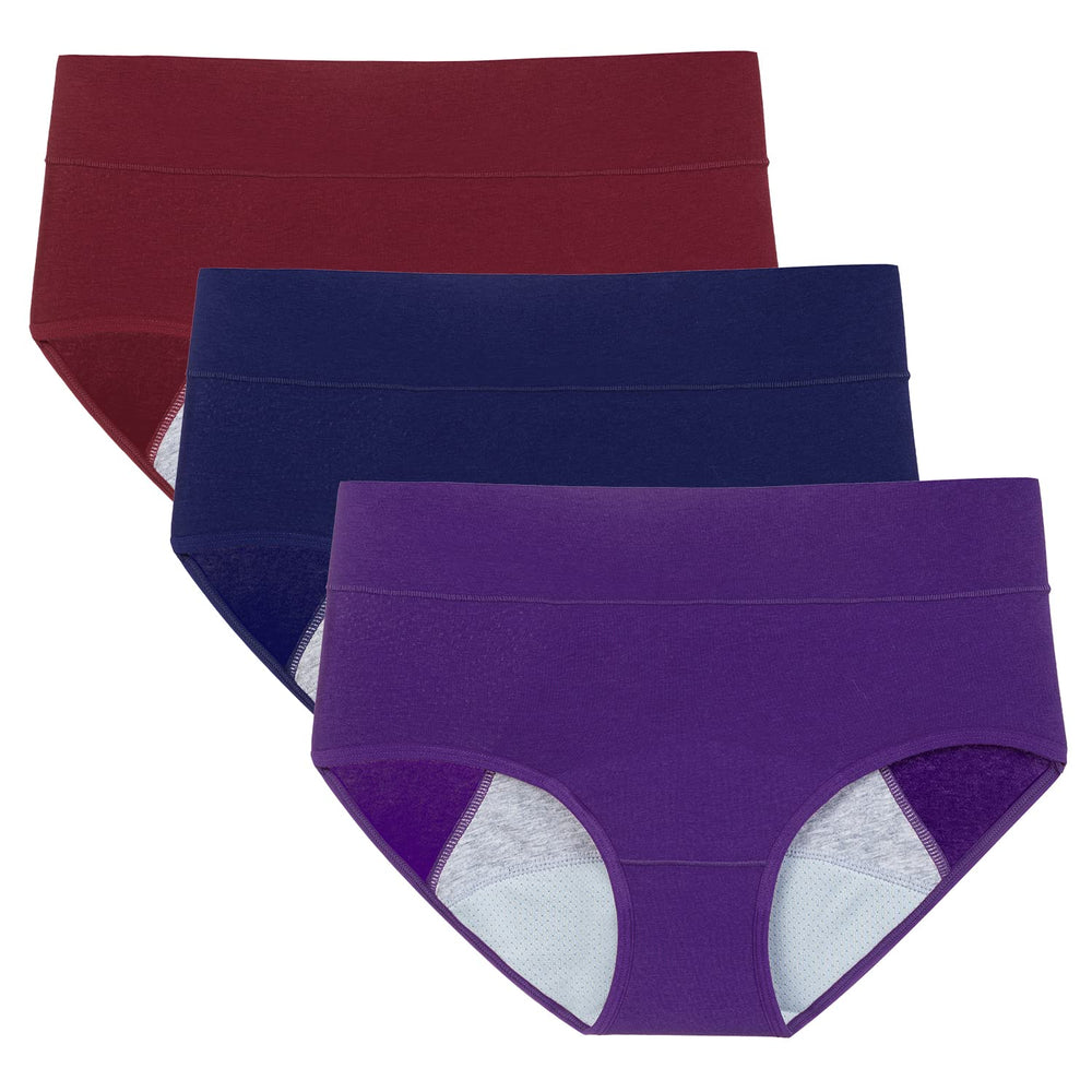 POKARLA women's incontinence underwear front view showing full coverage for heavy flow days.