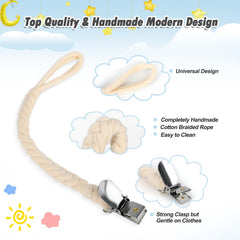 Pokipaw braided clip with stainless steel clasp prevents scratches on baby clothing