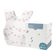 Poksun baby disposable travel bib with skin-friendly outer layer catches spills on the go.