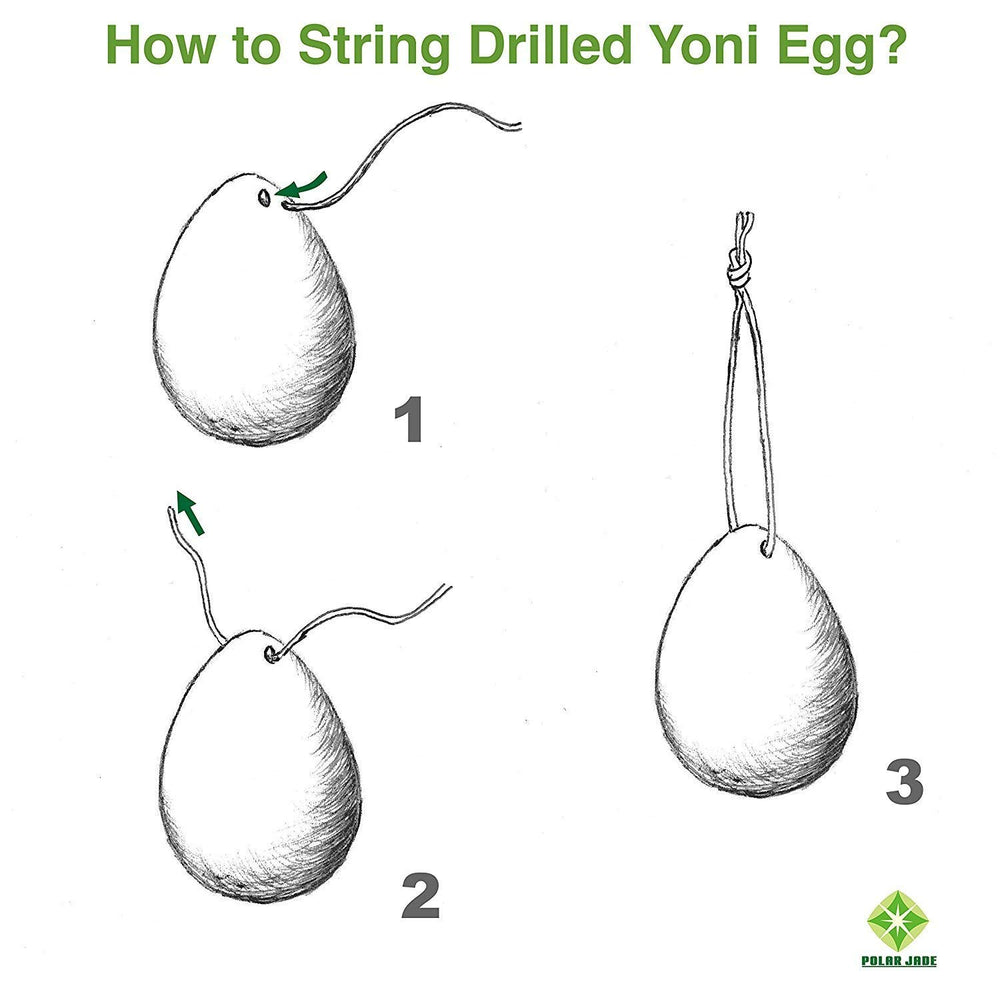 Polar Jade rose quartz yoni egg in use for mindful routine.