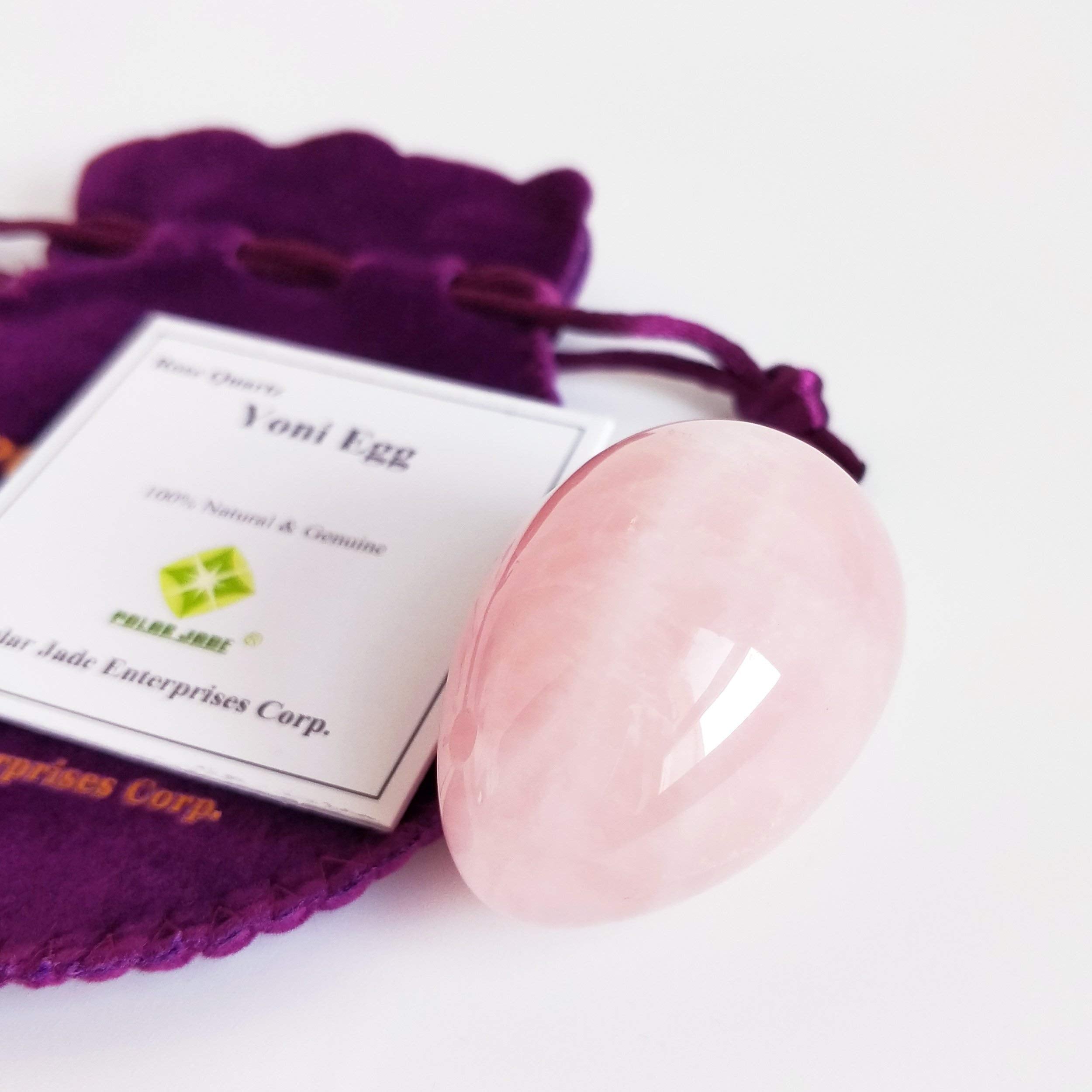 Polar Jade rose quartz yoni egg predrilled for guided practice.